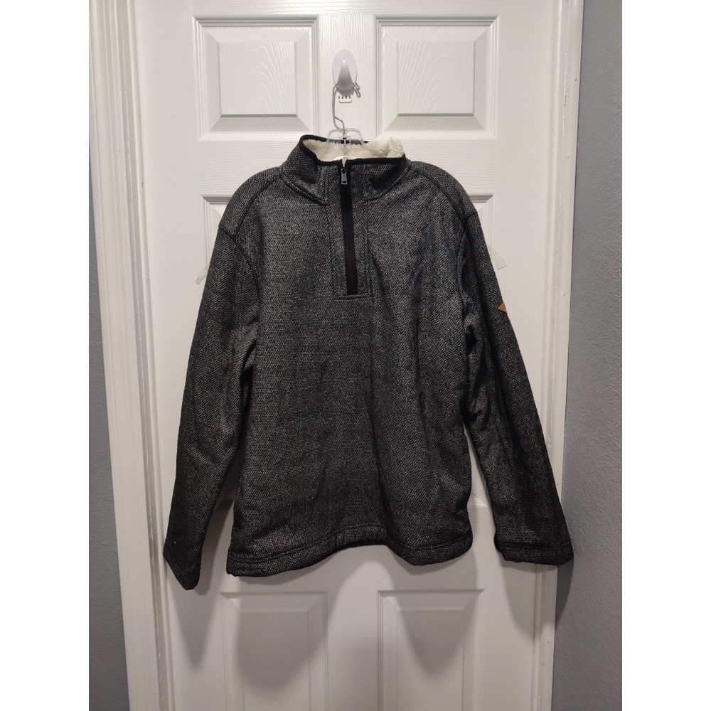 Orvis Jacket Men's Size Large Pullover 1/4 Zip Honeycomb Pockets Sherpa Lined‎